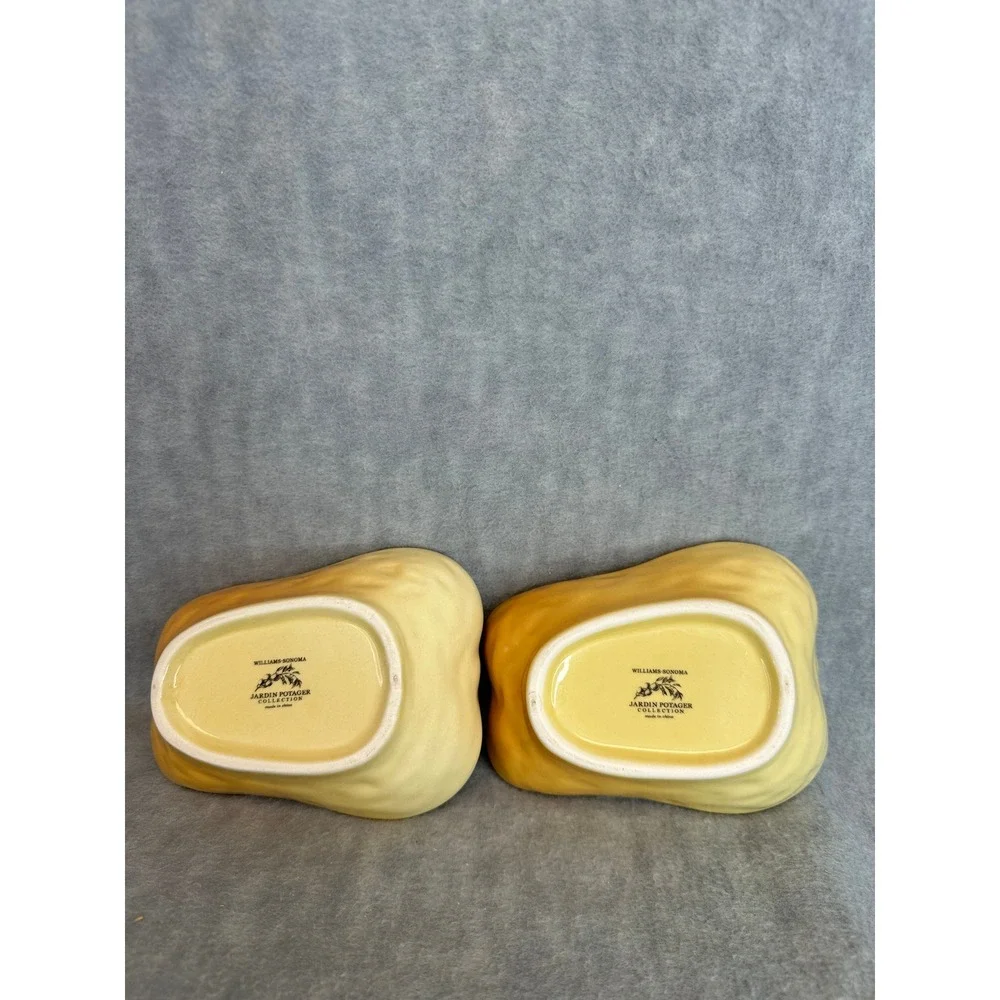 Williams‎ Sonoma Jardin Potager Yellow Bell Pepper Shaped Dip Bowls Set of 2
